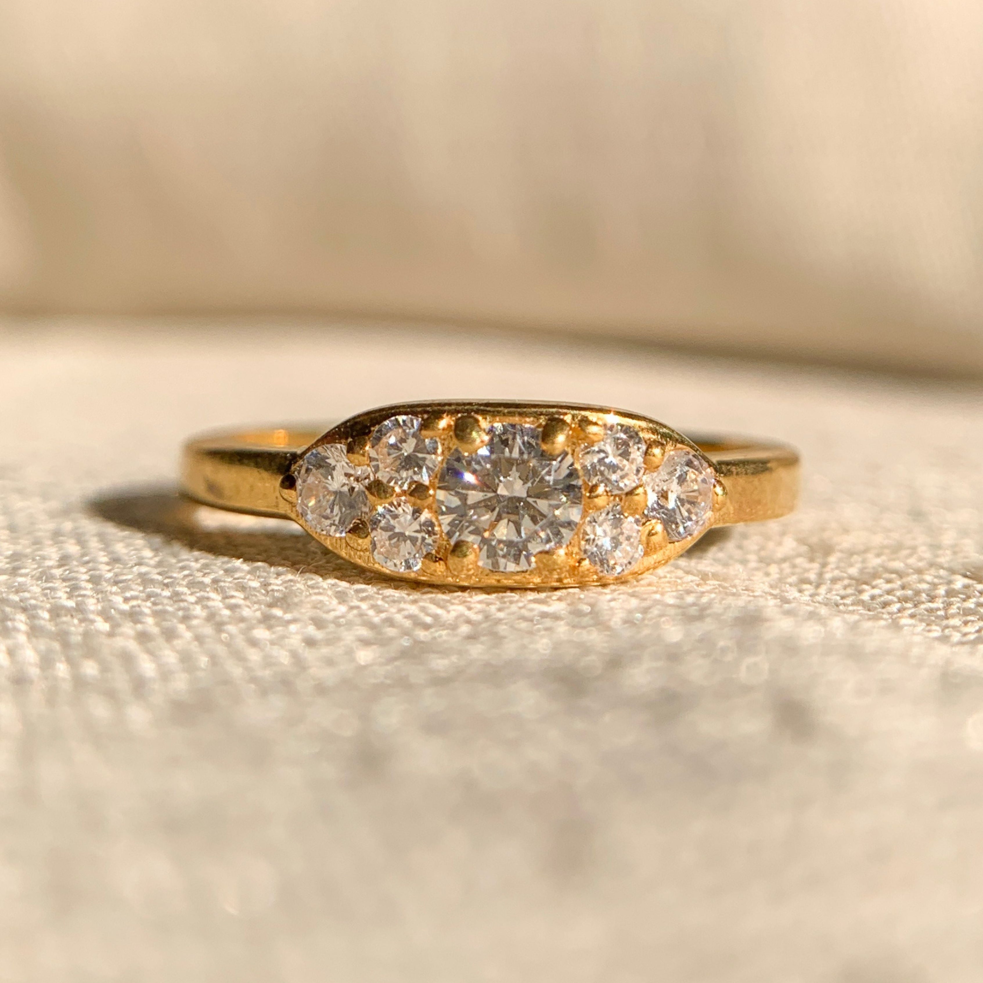 14k gold moissanite round diamond cluster engagement ring